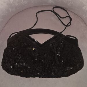 Elegant Black Sequin Clutch